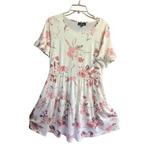 Yathon Floral  Tee Shirt Dress Sz XL NWOT